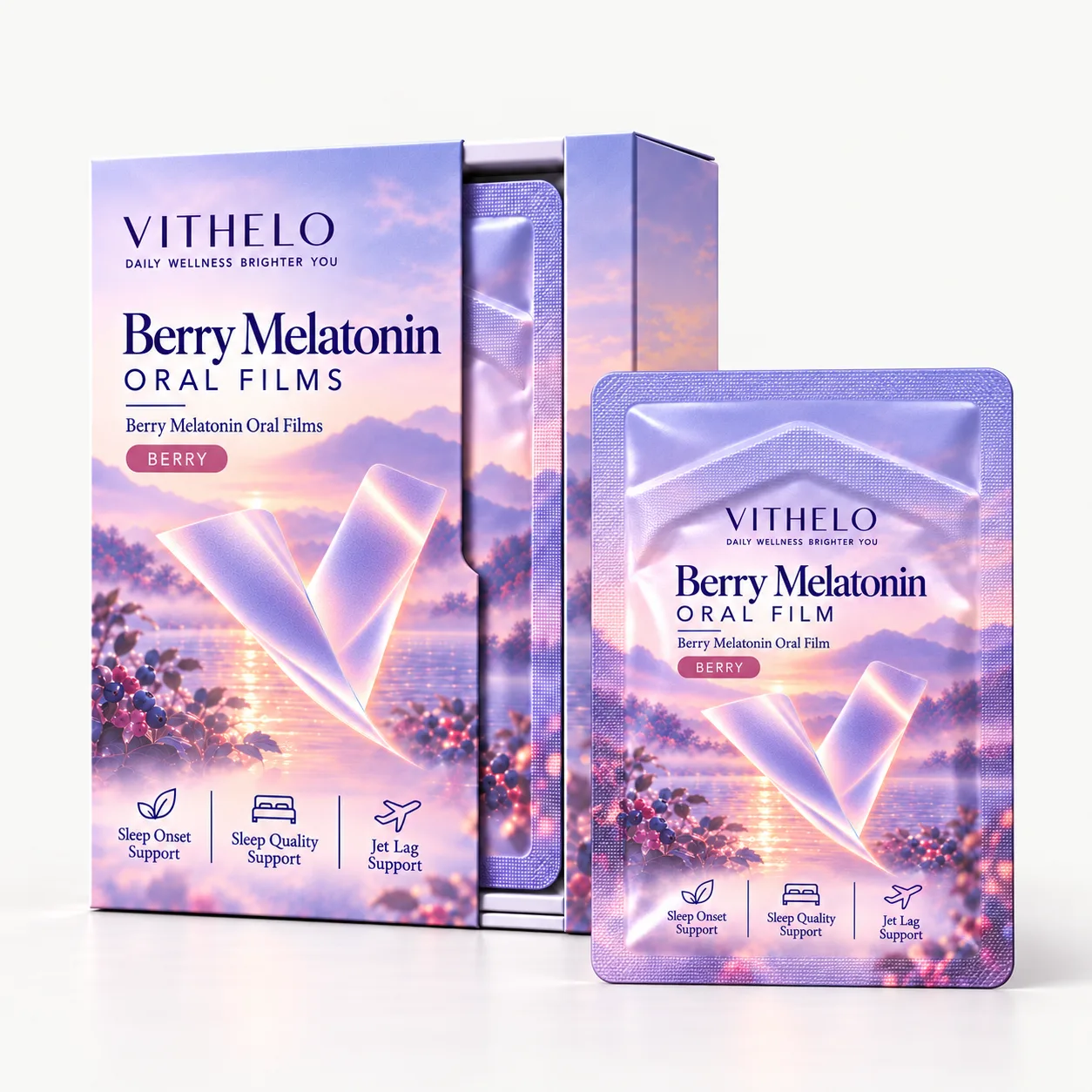 VITHELO oral film box and sealed sachet